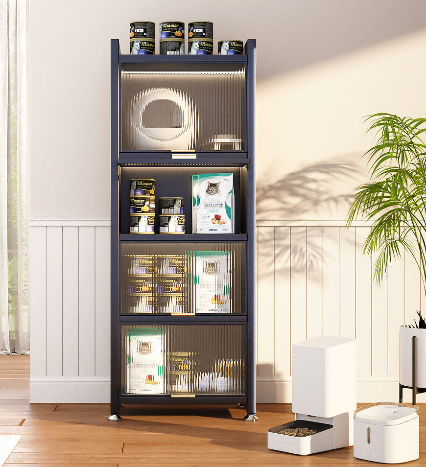 MIVLINA® 5 Tiers Narrow Multifunction Dustproof Metal Kitchen Storage Cabinet F85