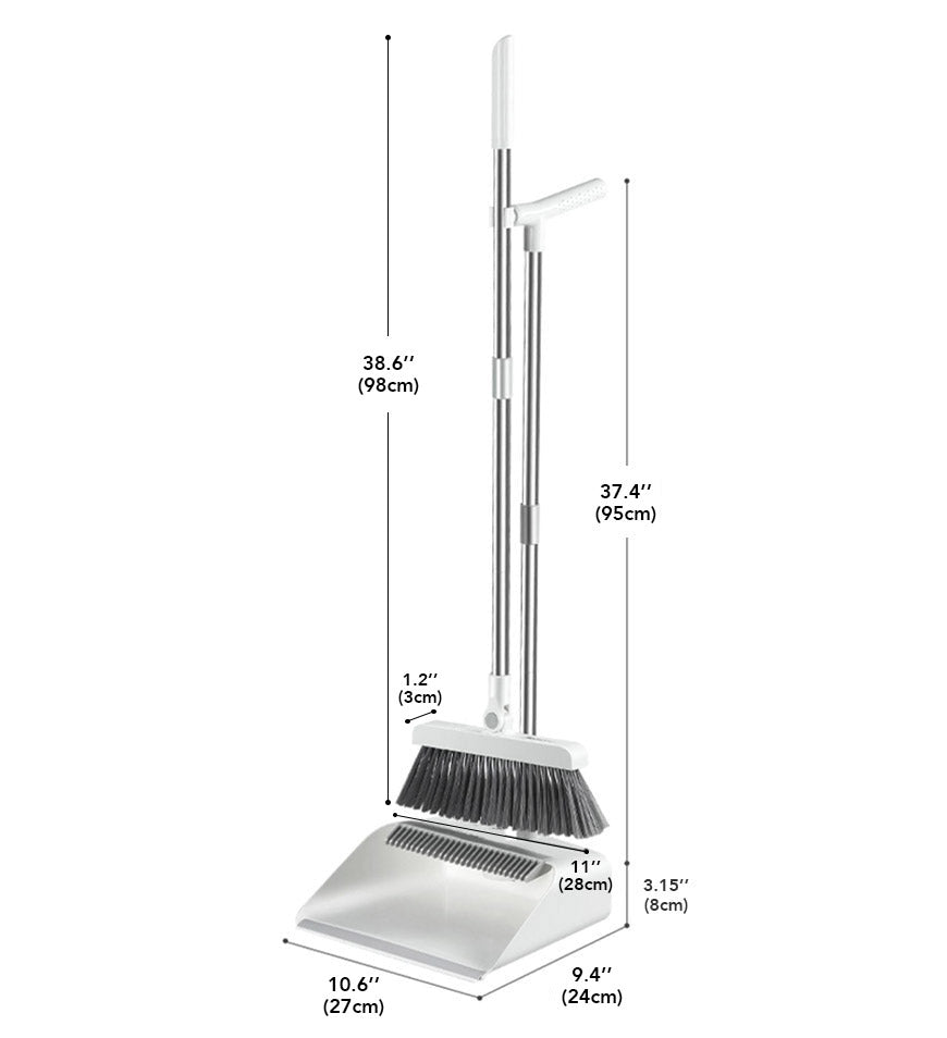 MIVLINA® Standing Dustpan and Broom  for Indoor Lobby Office Kitchen Sweeping