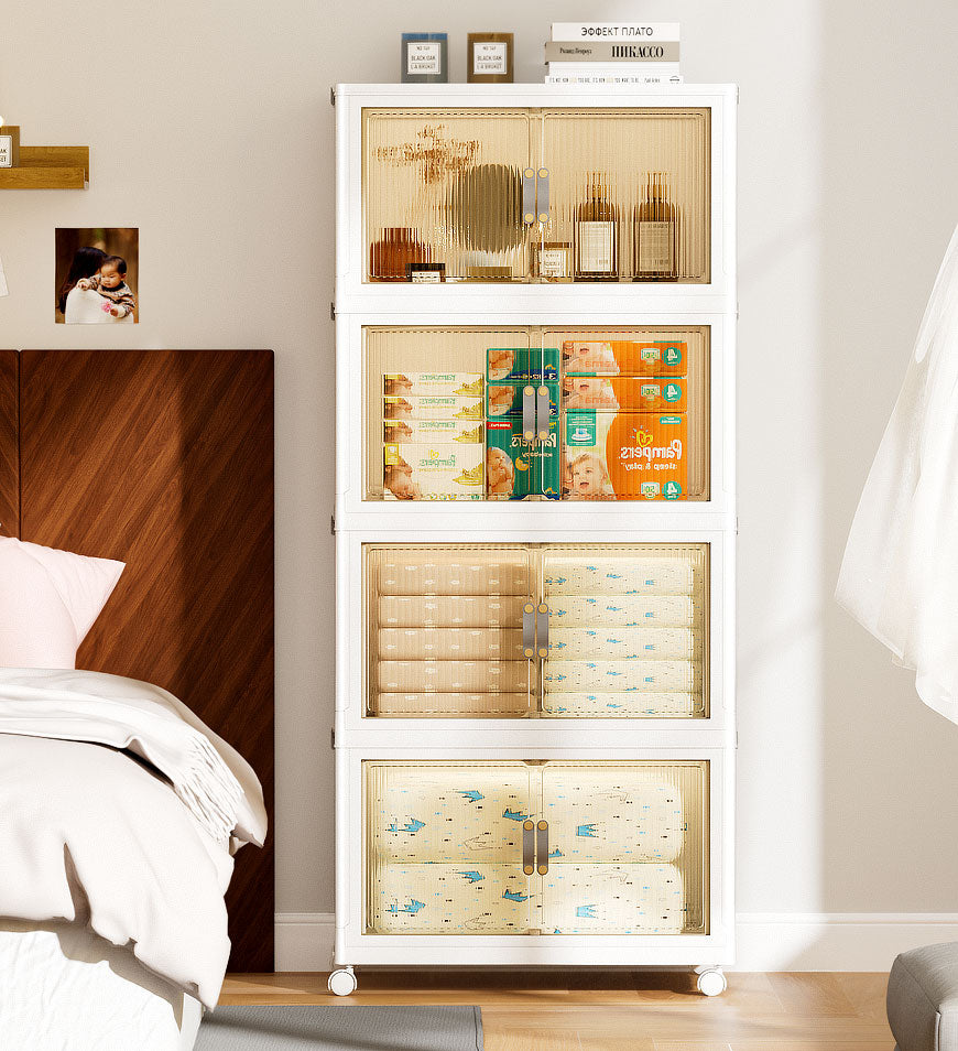 MIVLINA® Stackable Storage Bins with Lids and Doors