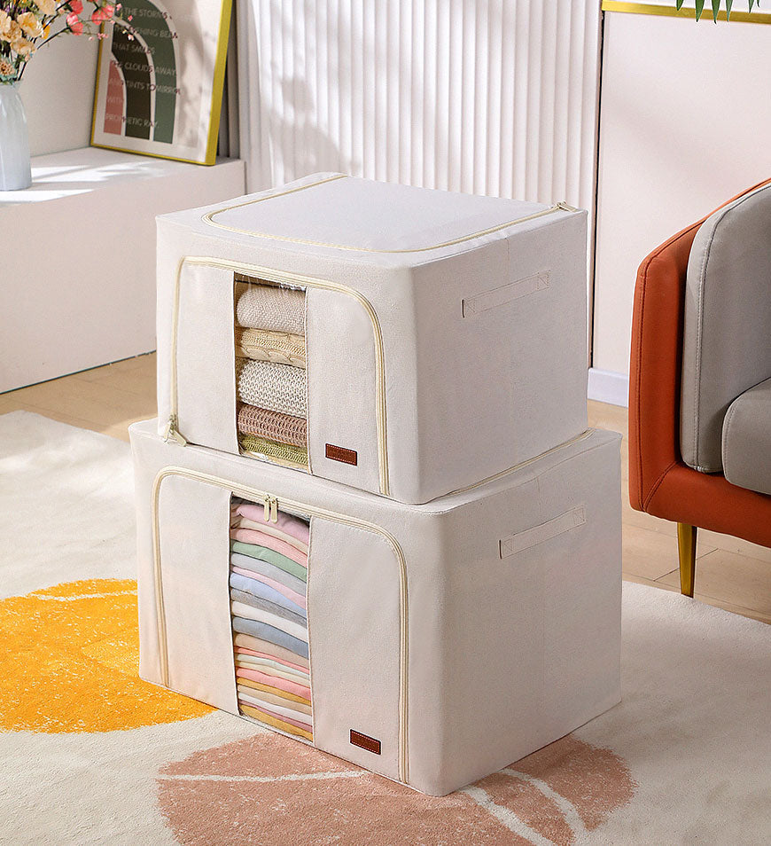 MIVLINA®Steel Frame Storage Bins with Reinforced Handle and Clear Window