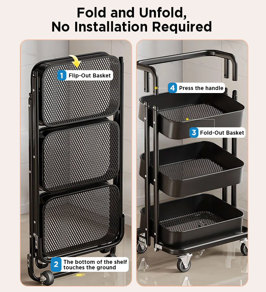 MIVLINA® Utility Cart with Adjustable Shelves F252