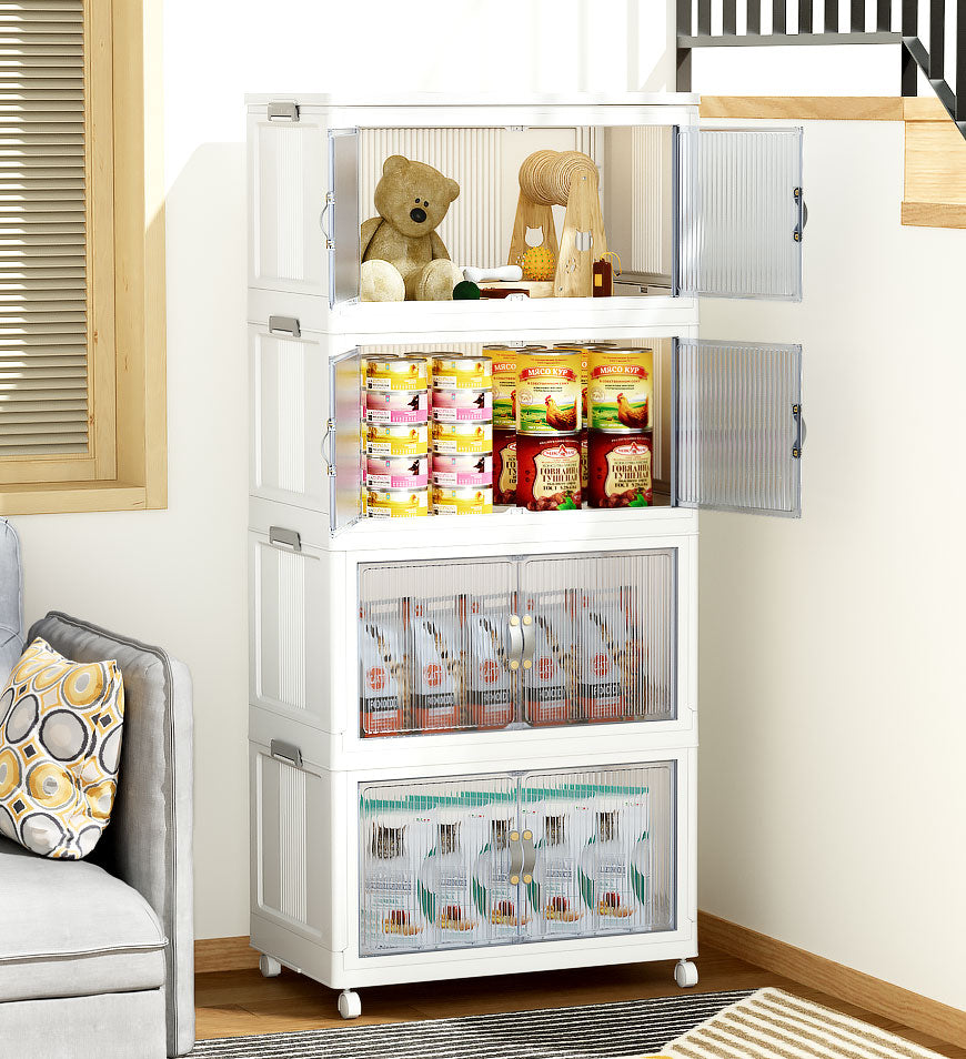 MIVLINA® Stackable Storage Bins with Lids and Doors
