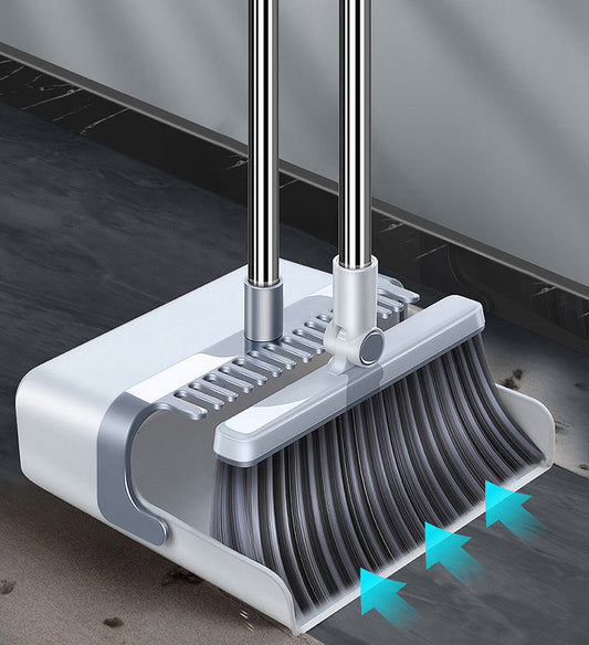 MIVLINA® Standing Dustpan and Broom  for Indoor Lobby Office Kitchen Sweeping