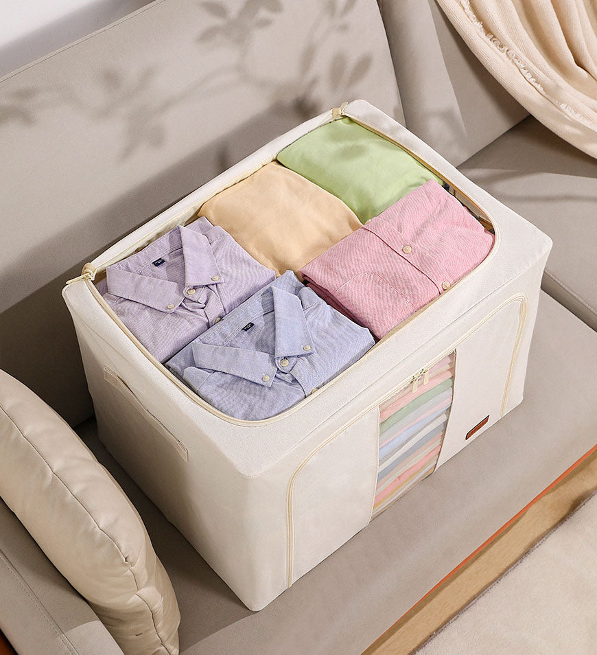 MIVLINA®Steel Frame Storage Bins with Reinforced Handle and Clear Window