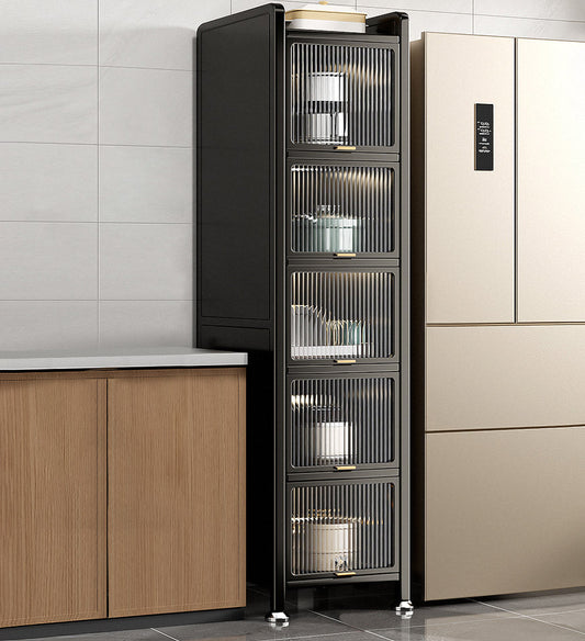 MIVLINA® 6 Tiers Upgrade Narrow Multifunction Metal Kitchen Storage Cabinet F217