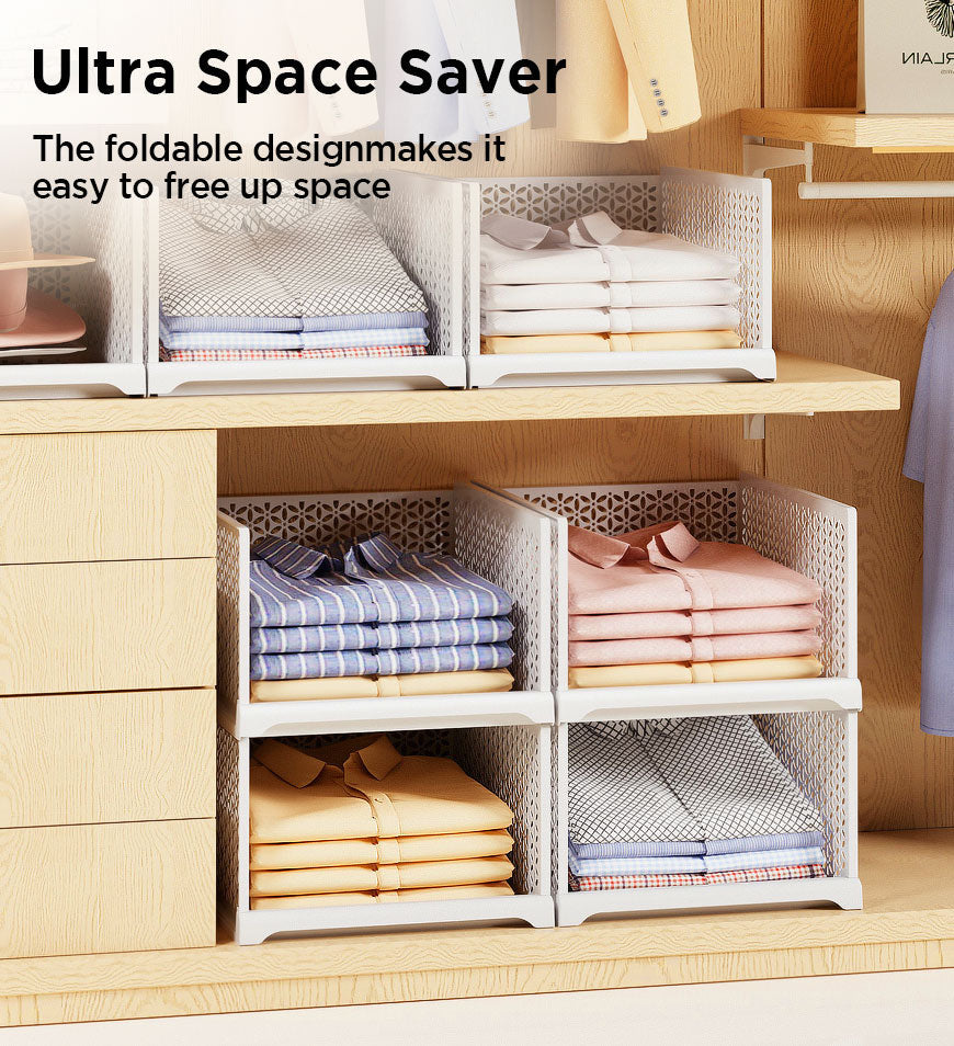 MIVLINA® Stackable Storage Basket Foldable Closet Organizers F243