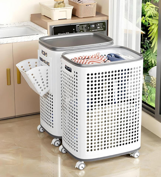 MIVLINA® Rolling Laundry Basket with Wheels F251