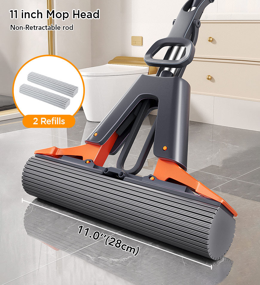 MIVLINA® Upgraded Wing Self Squeeze Spong Mop With 2 Refills Z176