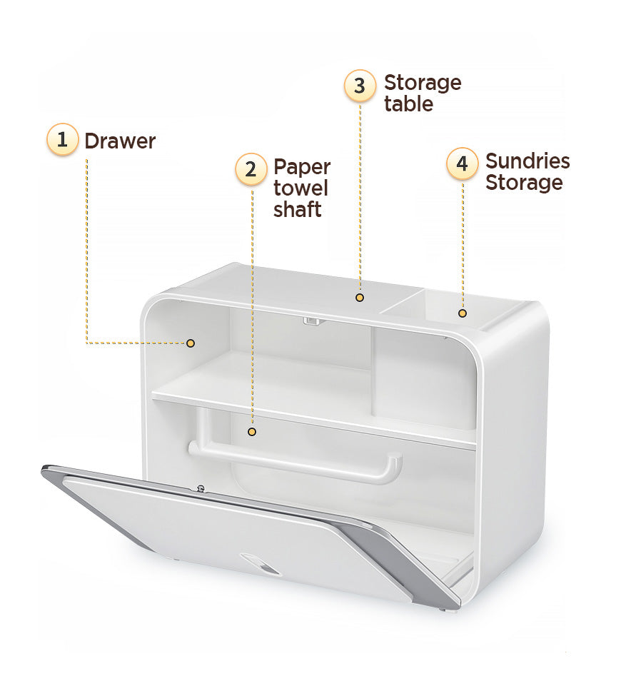 MIVLINA®Toilet Paper Storage Box with Drawer and Phone Holder Z142