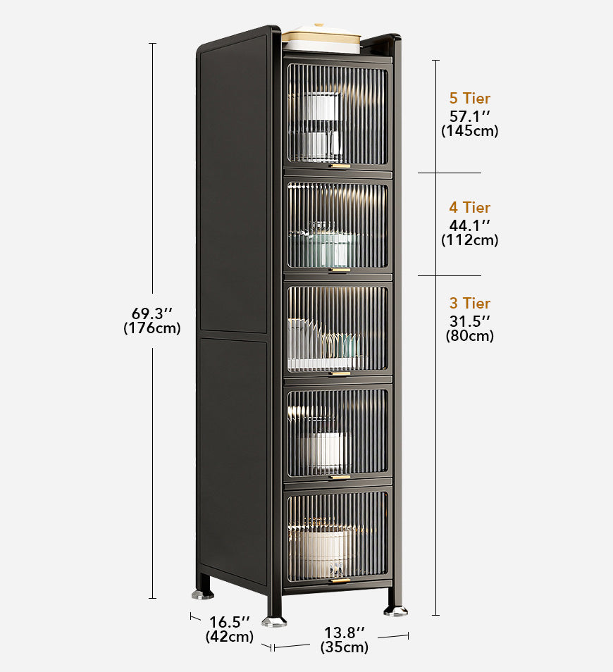 MIVLINA® 6 Tiers Upgrade Narrow Multifunction Metal Kitchen Storage Cabinet F217