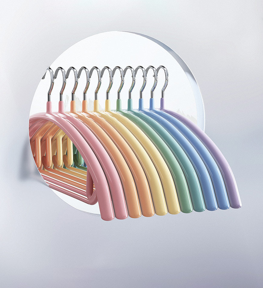 MIVLINA®16.5 " Non-Slip Space Saving Hangers in Rainbow Colors