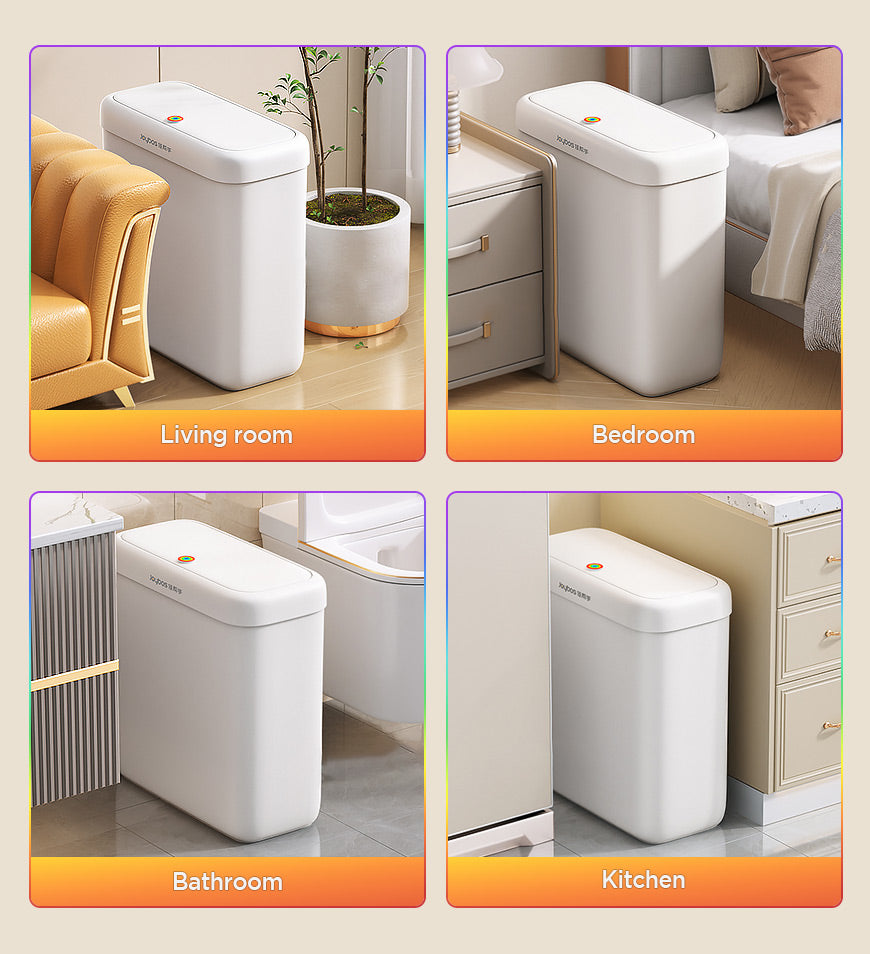 MIVLINA® Bathroom Narrow Press Trash Can With Pop-Up Lid Z103