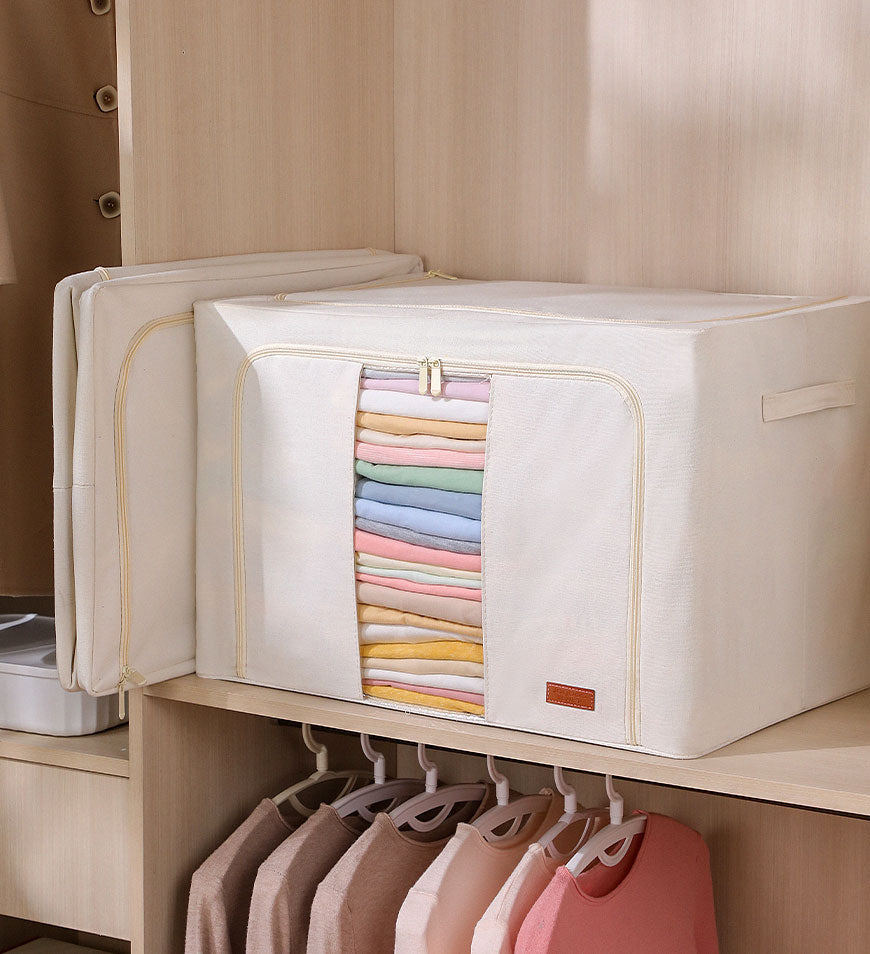 MIVLINA®Steel Frame Storage Bins with Reinforced Handle and Clear Window