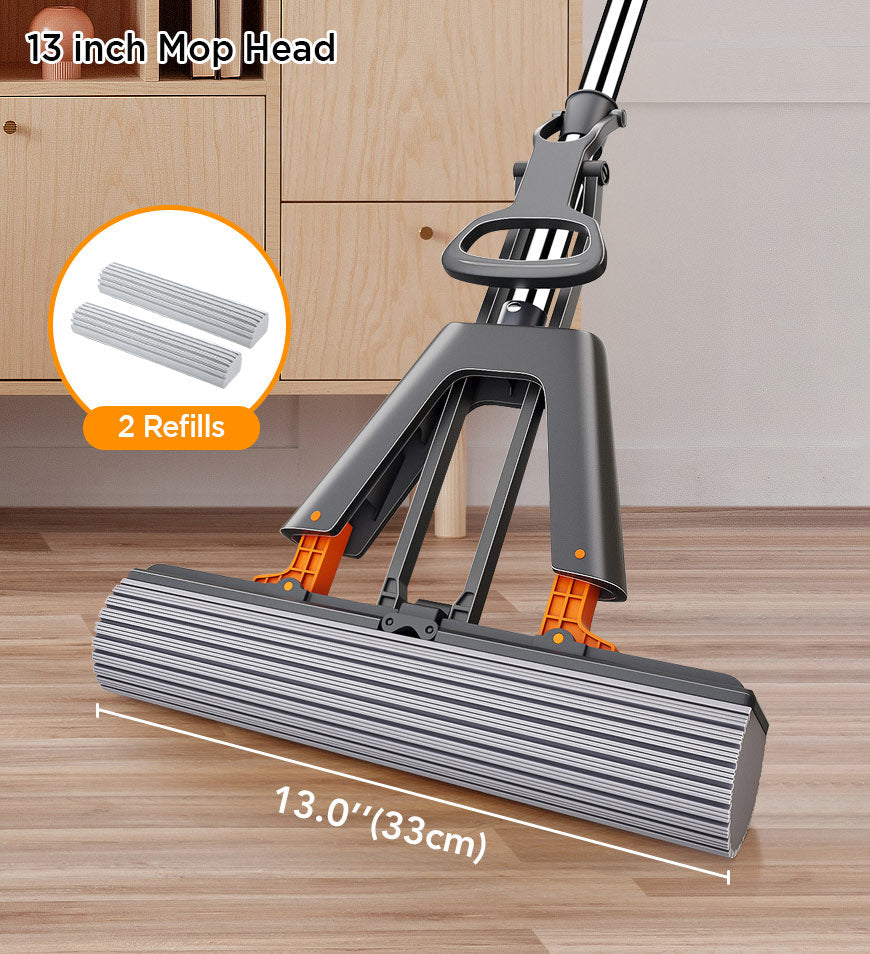 MIVLINA® Wing Self Squeeze Spong Mop With 56.7 Inch Retractable Pole Z174