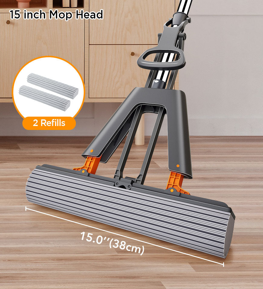 MIVLINA® Wing Self Squeeze Spong Mop With 56.7 Inch Retractable Pole Z174