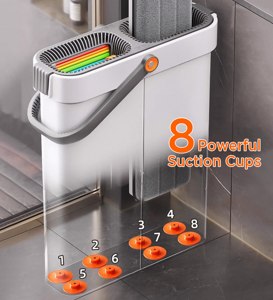 MIVLINA® 16" Large Flat Mop and Bucket With 4 Upgrade Wringer System Z88