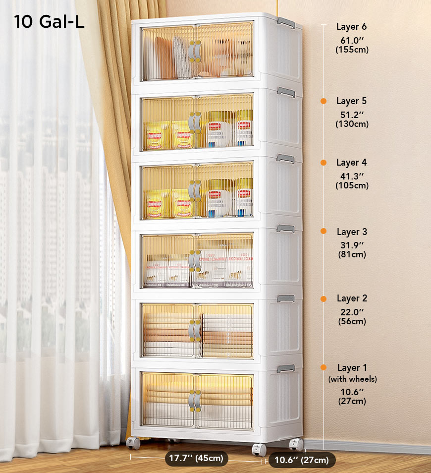 MIVLINA® Stackable Storage Bins with Lids and Doors