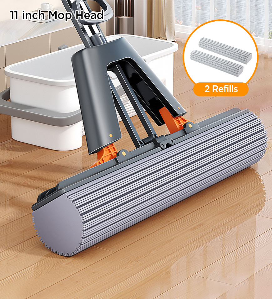 MIVLINA® Wing Self Squeeze Spong Mop With 56.7 Inch Retractable Pole Z174