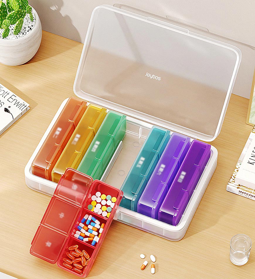 MIVLINA® Weekly 7 Detachable Day Pill Organizer 3 Times A Day Z143