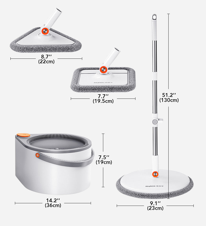 MIVLINA® 360 Spin Mop Bucket Set and Wringer with Three Types Mop Heads Z56