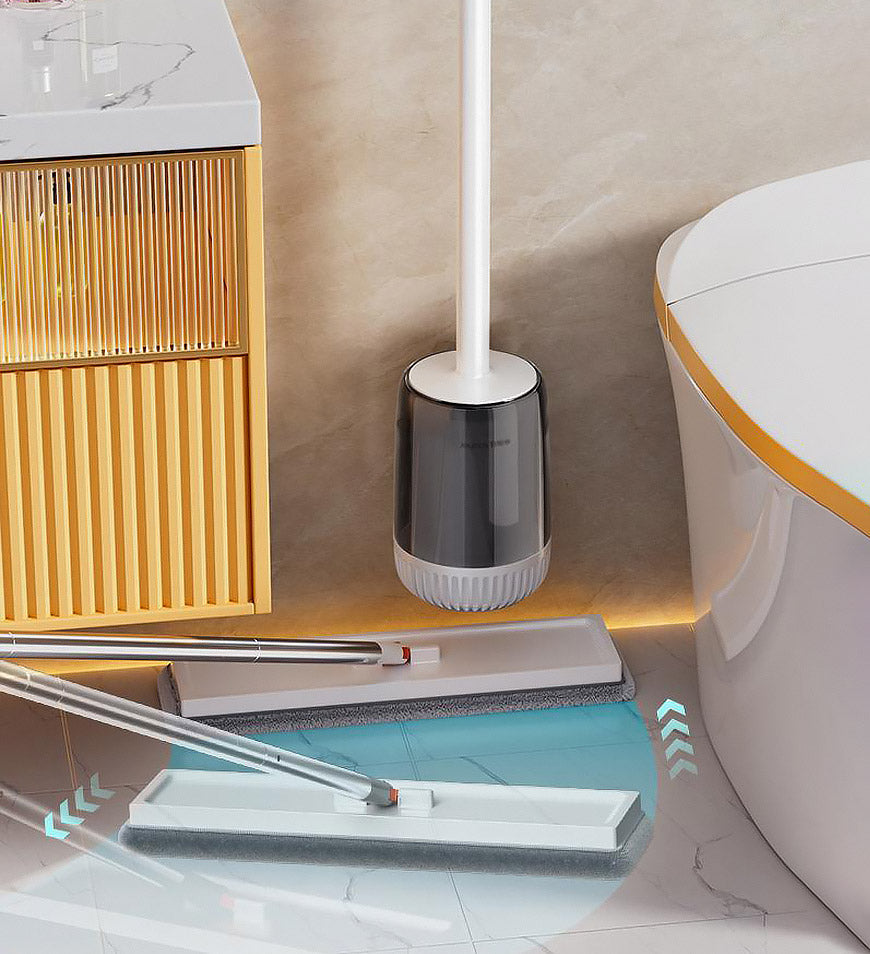 MIVLINA® Wall Mounted Or Standing Toilet Bowl Brush And Holder Set With Fine Bristles Z200