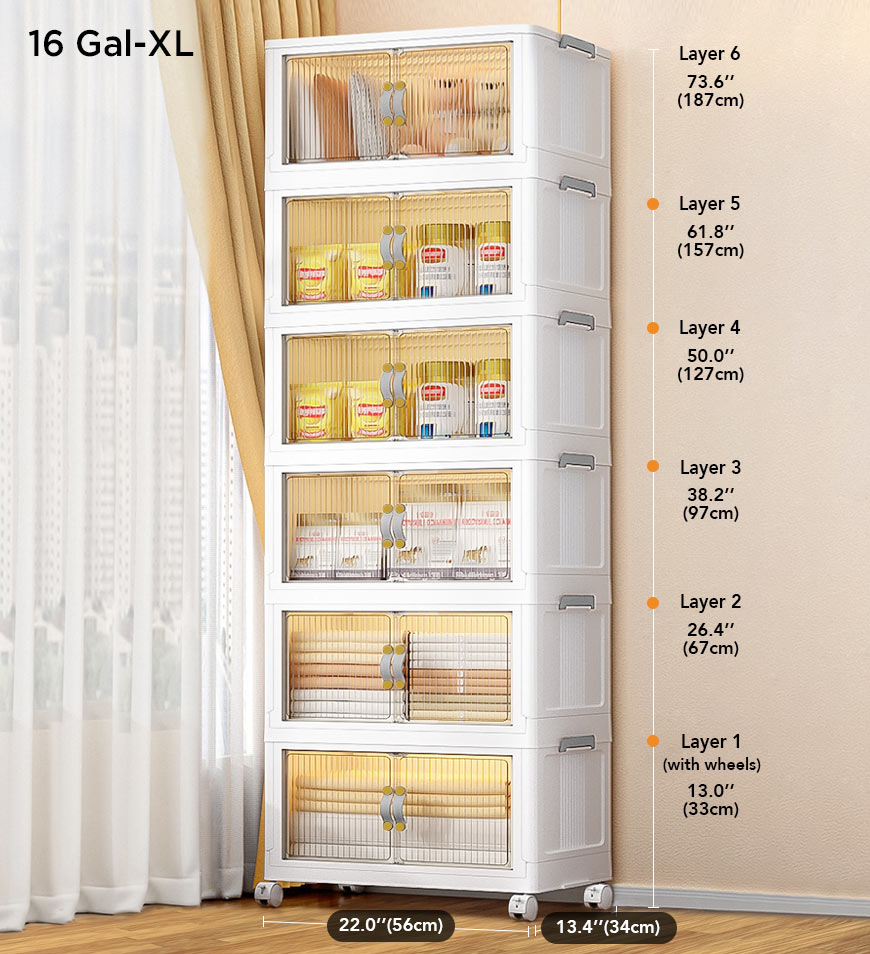 MIVLINA® Stackable Storage Bins with Lids and Doors
