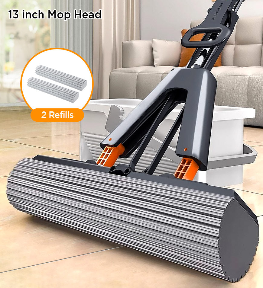 MIVLINA® Wing Self Squeeze Spong Mop With 56.7 Inch Retractable Pole Z174