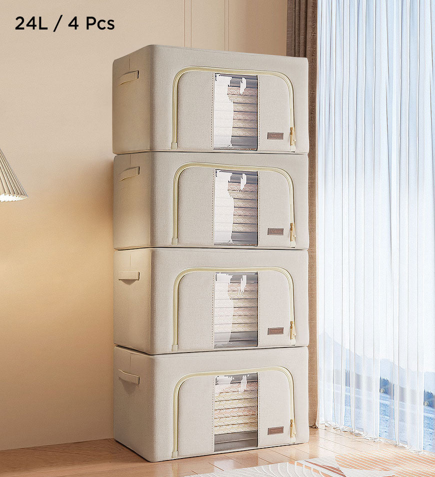 MIVLINA® Cotton Foldable Clothes Storage Box