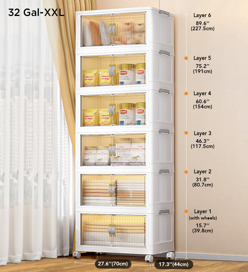 MIVLINA® Stackable Storage Bins with Lids and Doors