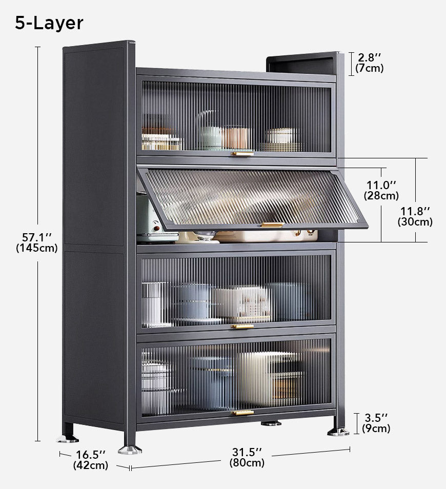 MIVLINA® 6 Tier Upgrade Large Metal Kitchen Pantry Storage Cabinet F118