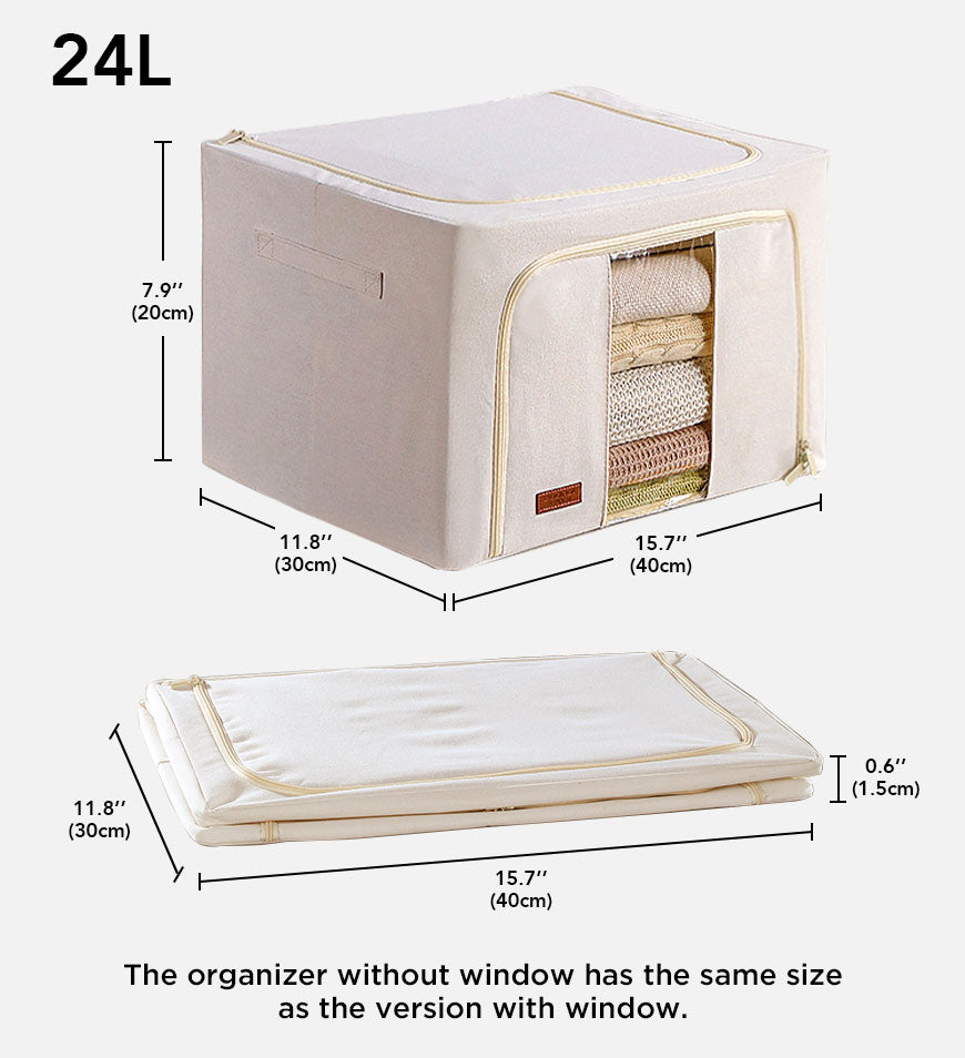MIVLINA®Steel Frame Storage Bins with Reinforced Handle and Clear Window