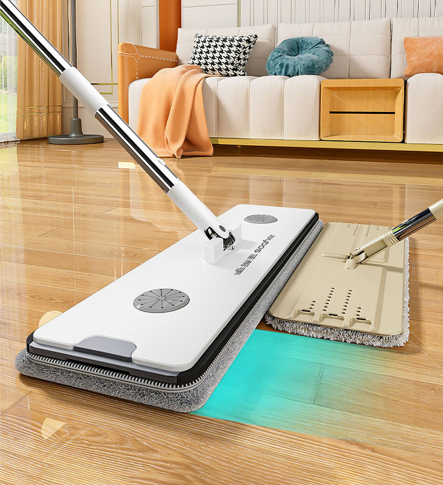 MIVLINA® Upgrade 2+2 Scrapers 16" Large Flat Mop and Bucket System Z84