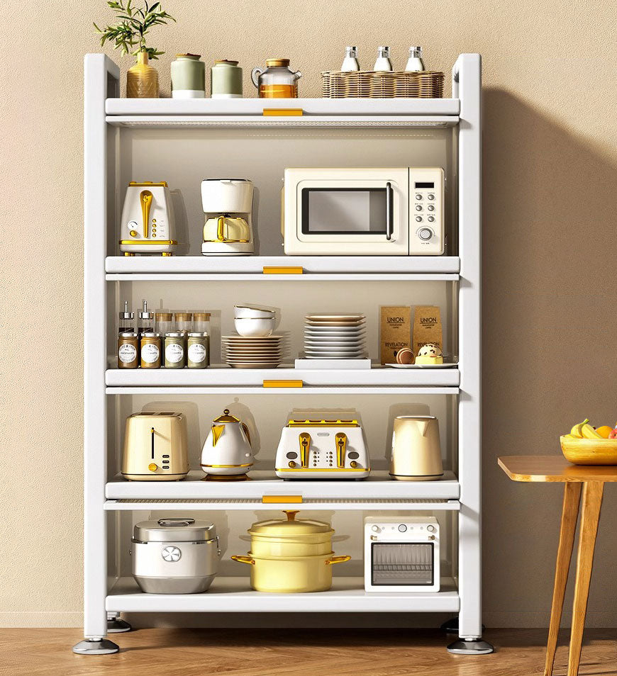 MIVLINA® 5 Tier Sturdy Metal Storage Organizer Cabinets With Clear Doors F56