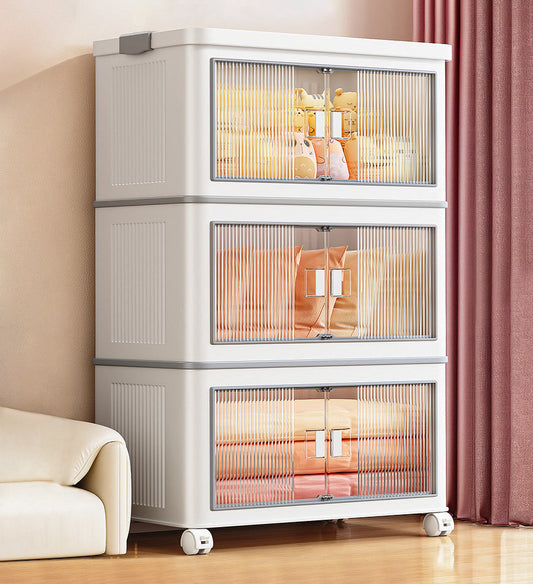 MIVLINA® Dual Doors Collapsible Stackable Storage Bins F215