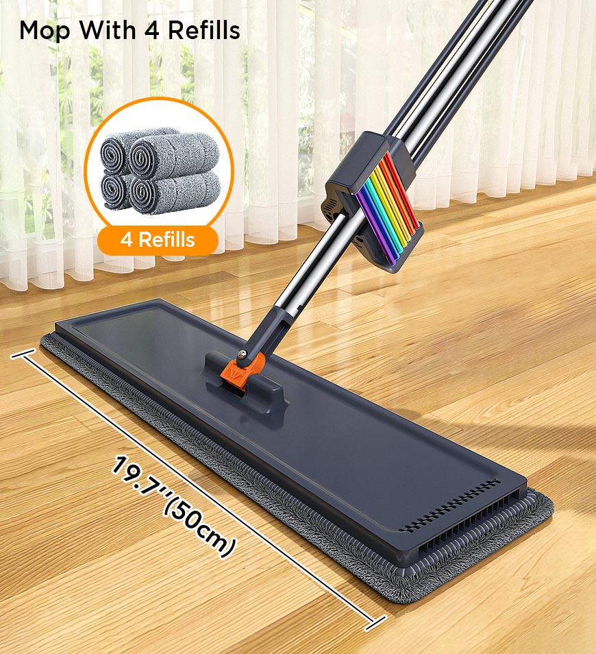 MIVLINA® 50CM Household Flat Mop With 4 Refills Z4