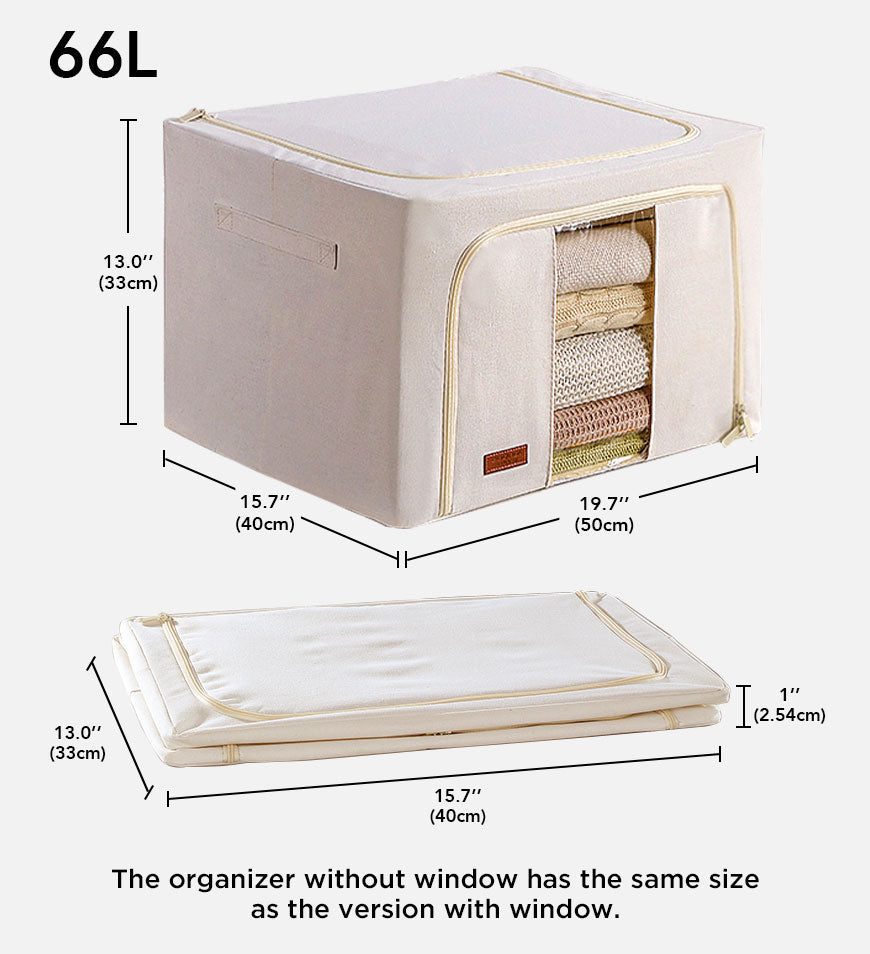 MIVLINA®Steel Frame Storage Bins with Reinforced Handle and Clear Window