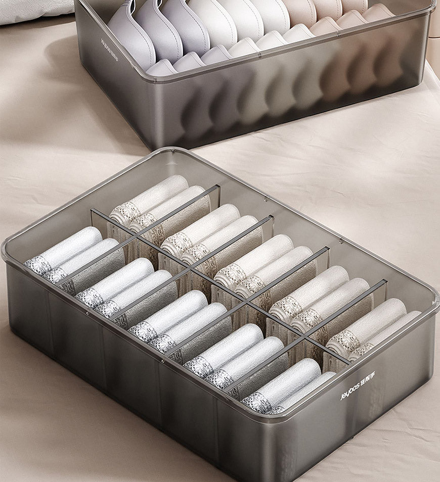 MIVLINA® Clear Divided Socks & Underwear Organzier Box Z157