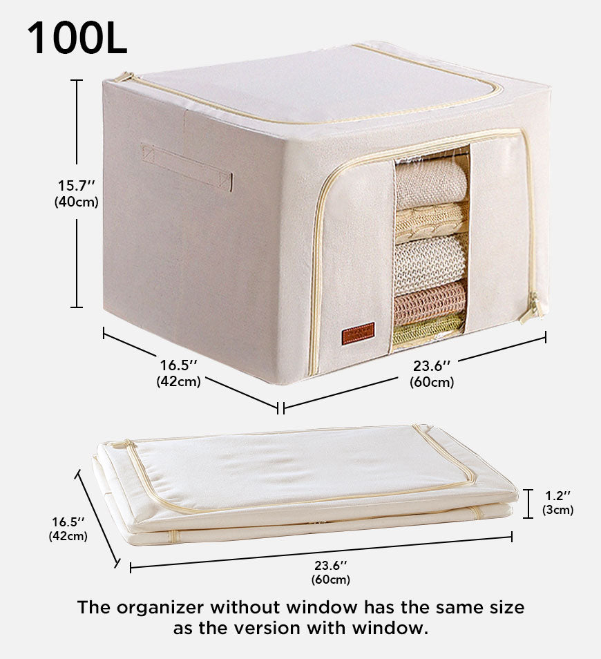 MIVLINA®Steel Frame Storage Bins with Reinforced Handle and Clear Window