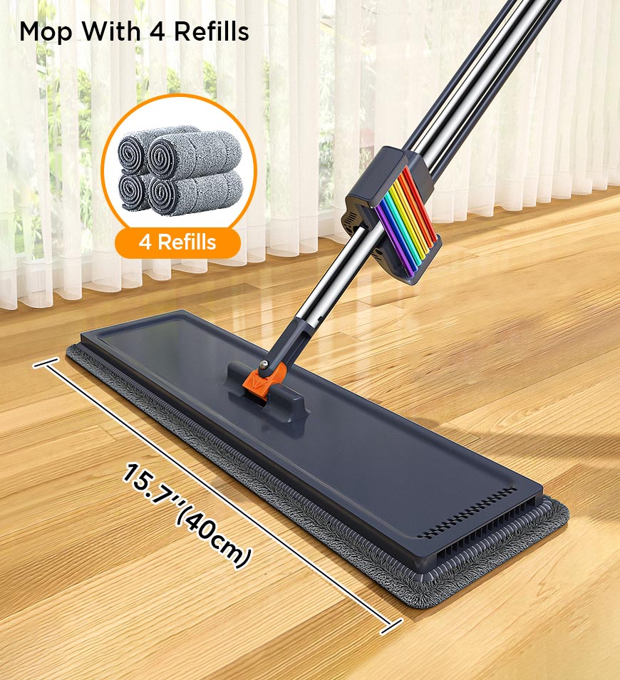 MIVLINA® 50CM Household Flat Mop With 4 Refills Z4