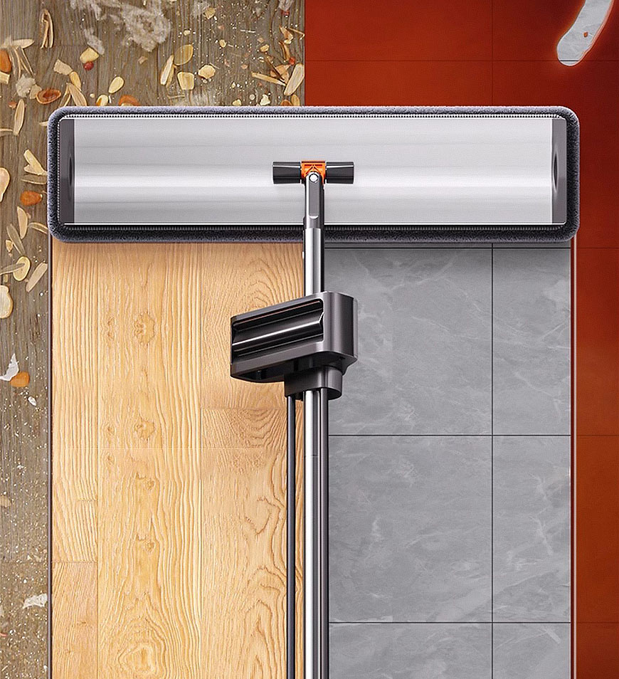 MIVLINA® 59 Inch Alloy Flat Mop And Bucket For Home With Extra Refills Z149