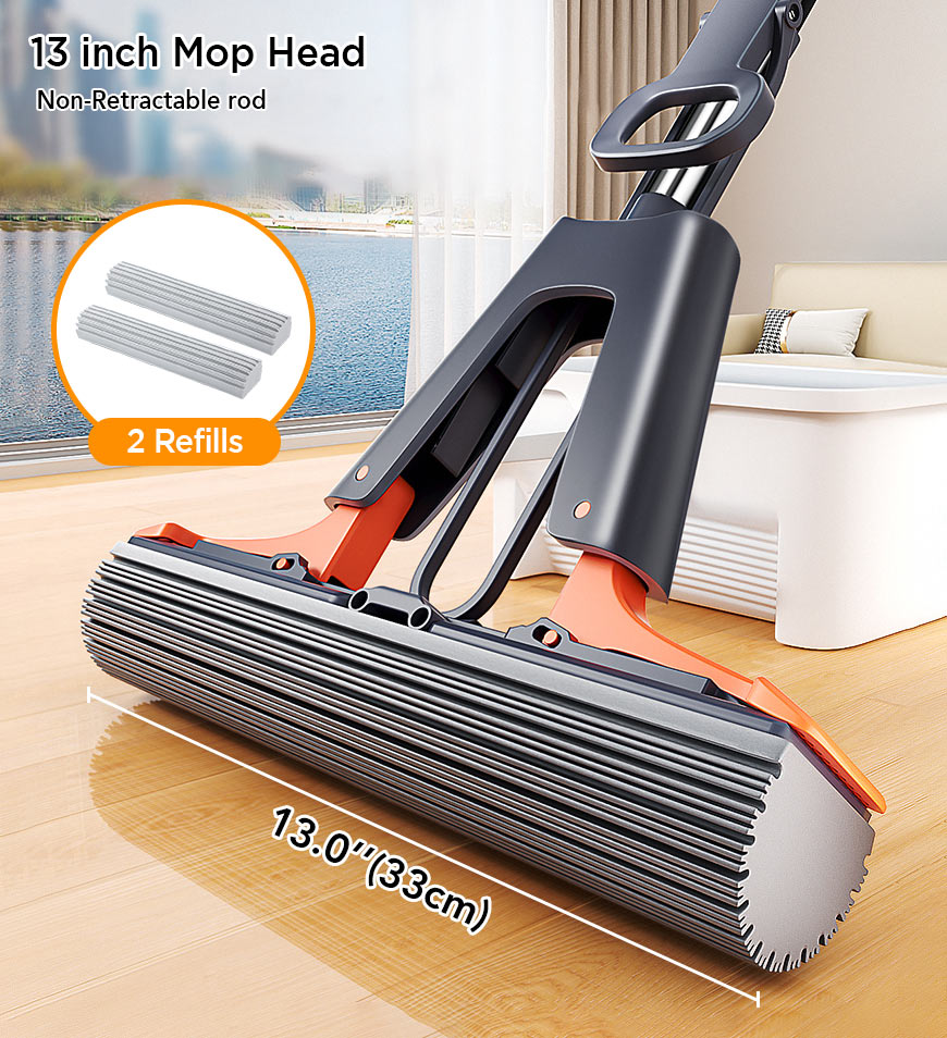 MIVLINA® Ultra Absorbent Self Squeeze Hand Free Washable Sponge Mop With Bucket Z43