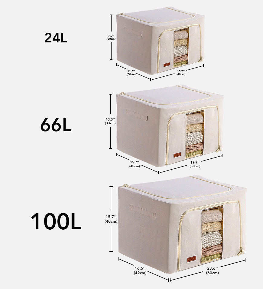 MIVLINA®Steel Frame Storage Bins with Reinforced Handle and Clear Window