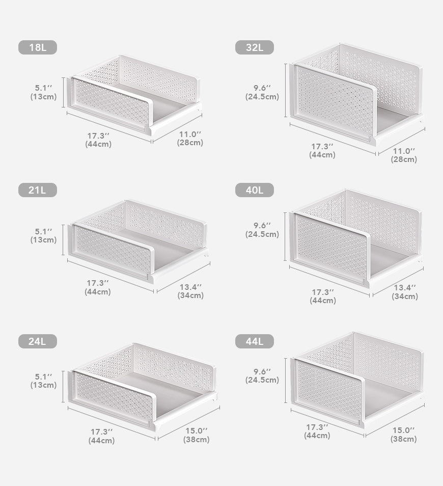 MIVLINA® Stackable Clothes Storage Basket