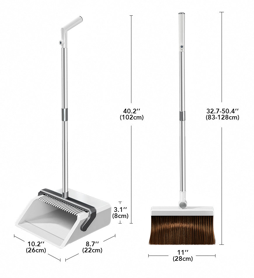 MIVLINA® Broom and Windproof Dustpan with Adjustable Handle