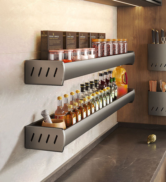 MIVLINA® Adjustable Kitchen Storage Rack Without Punching for Home F200