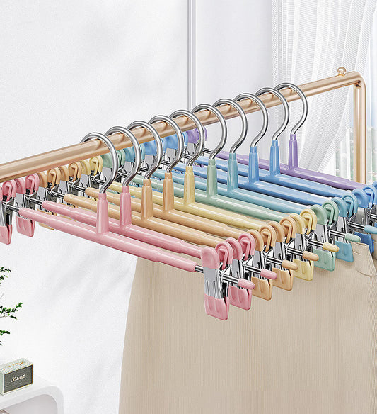 MIVLINA® Pack of 28 Dress Pants Hangers with Colorful Non-Slip Adjustable Clips F232