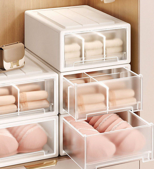 MIVLINA® Clear Drawer Sock Underwear Organizer Box without divider