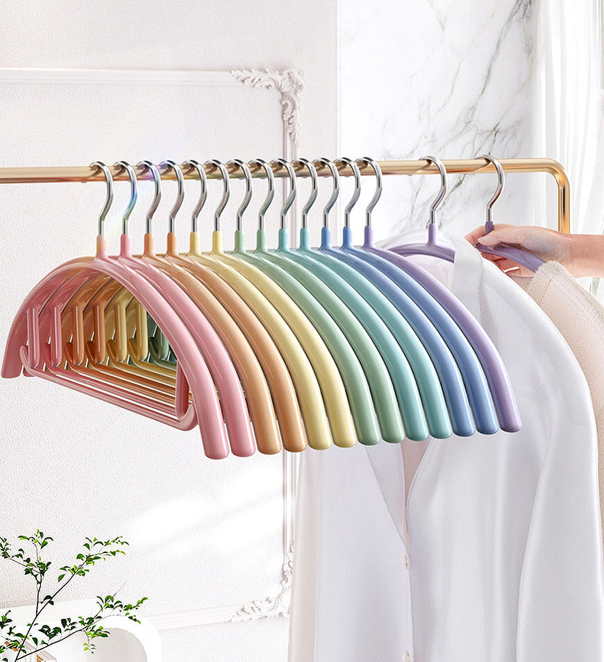 MIVLINA®16.5 " Non-Slip Space Saving Hangers in Rainbow Colors