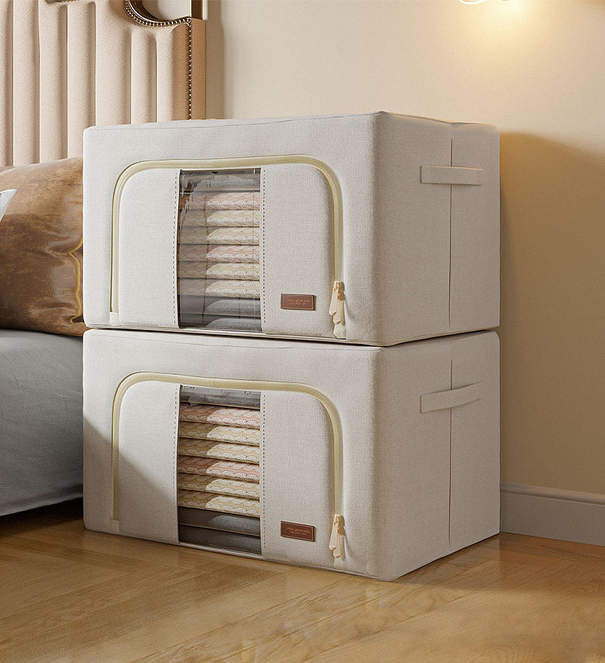 MIVLINA® Cotton Foldable Clothes Storage Box