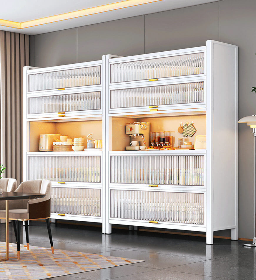 MIVLINA® Upgraded Larger Heavy Metal Kitchen Storage Cabinet F238